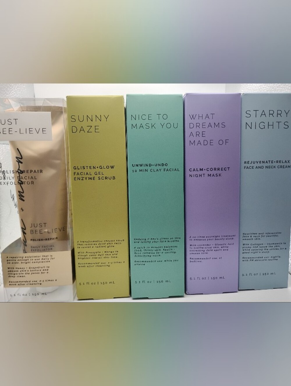 Sun n Moon Facial Exfoliate, Cleanser, & Mask Set Of 5 BNIB